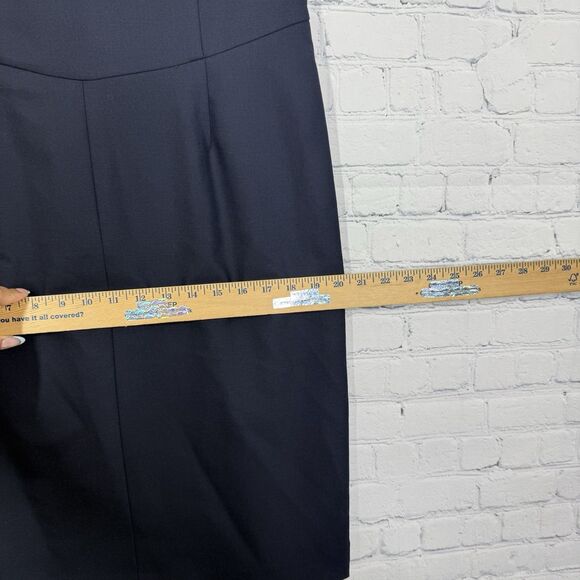 Brooks Brothers Midi Shift Dress Women Large Navy Blue Preppy Quiet Luxury Offic - Picture 15 of 16